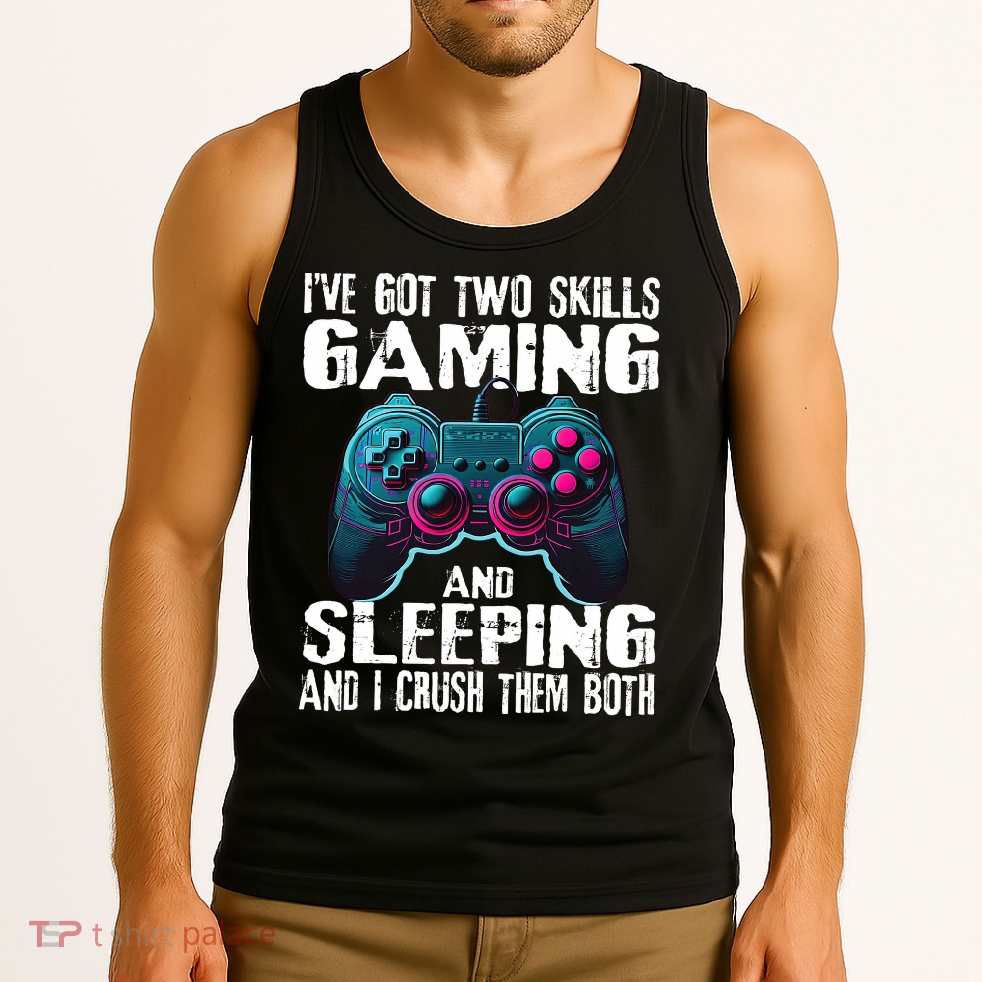 Gaming And Sleeping Funny Gamer Sayings Ns Tank Top
