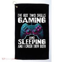 Gaming And Sleeping Funny Gamer Sayings Ns Golf Towel thumb 0