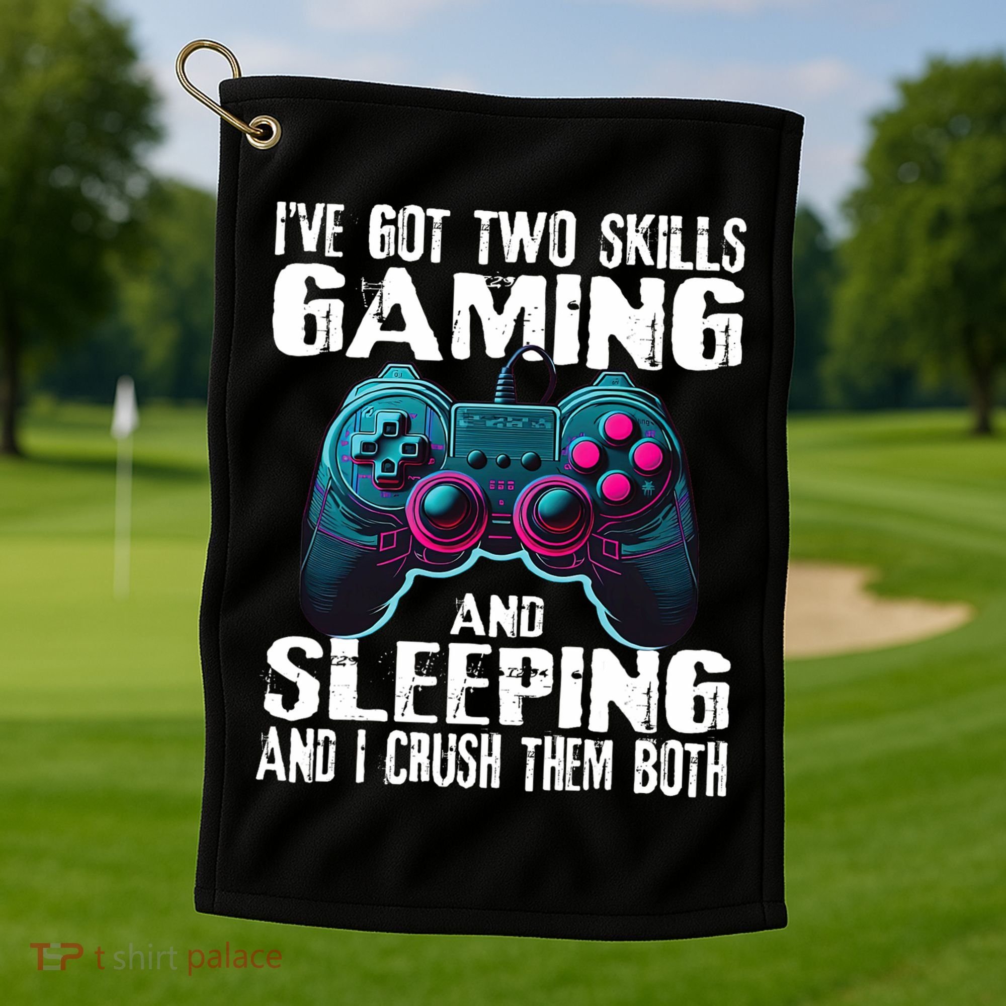 Gaming And Sleeping Funny Gamer Sayings Ns Golf Towel
