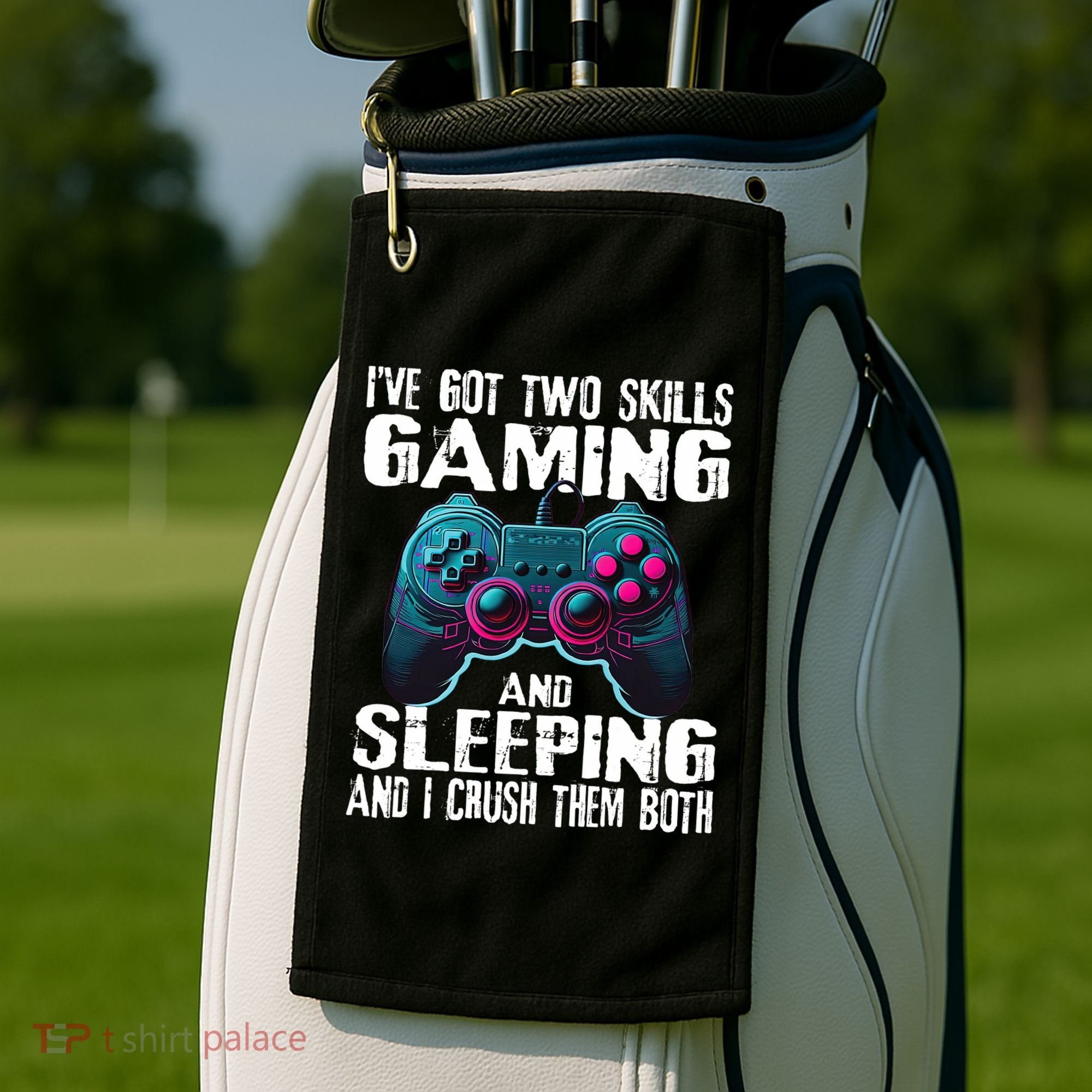 Gaming And Sleeping Funny Gamer Sayings Ns Golf Towel