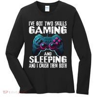 Gaming And Sleeping Funny Gamer Sayings Ns Women's Long Sleeve Shirt thumb 0