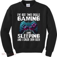 Gaming And Sleeping Funny Gamer Sayings Ns Kids Sweatshirt thumb 0