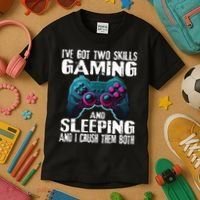 Gaming And Sleeping Funny Gamer Sayings Ns Kids T-Shirt thumb 3