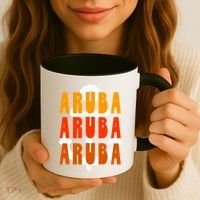 Ggt Aruba Souvenir Anchor One Happy Retro Vibe Vacay Gift Coffee Mug thumb 3