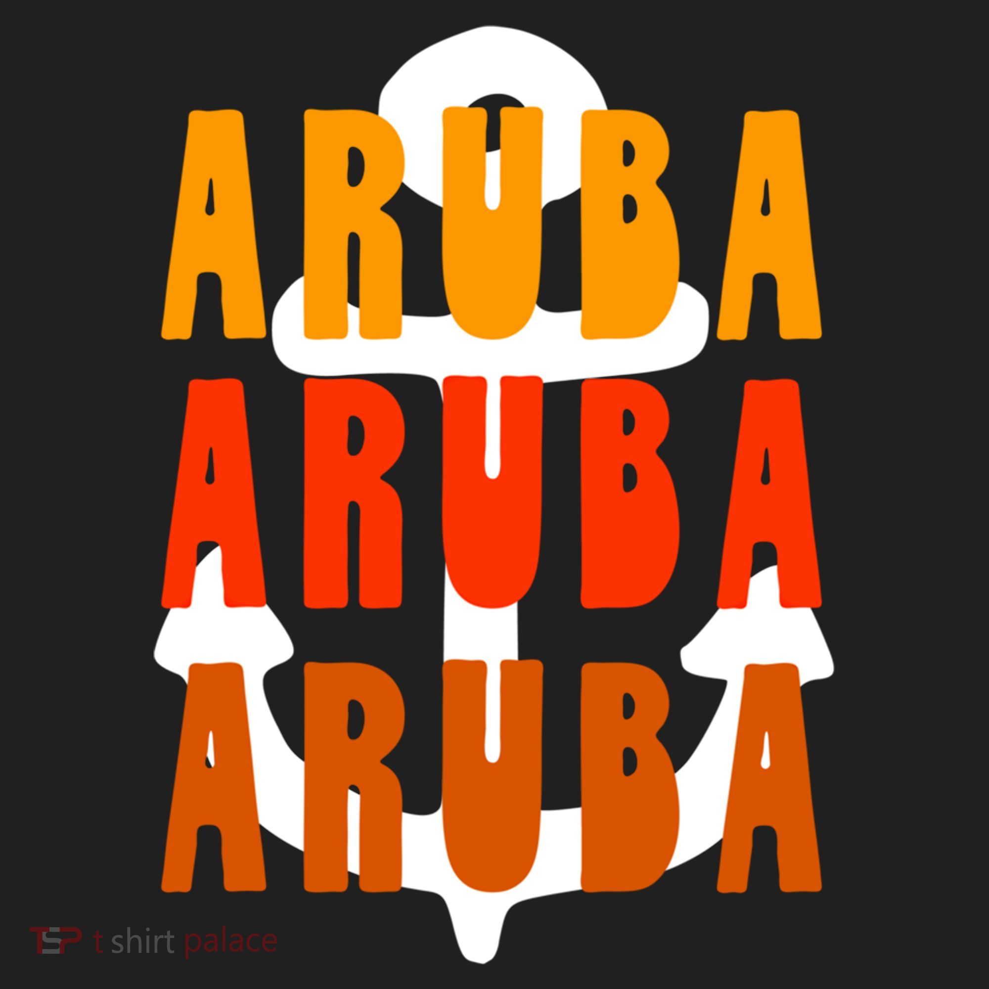 Ggt Aruba Souvenir Anchor One Happy Retro Vibe Vacay Gift Golf Towel