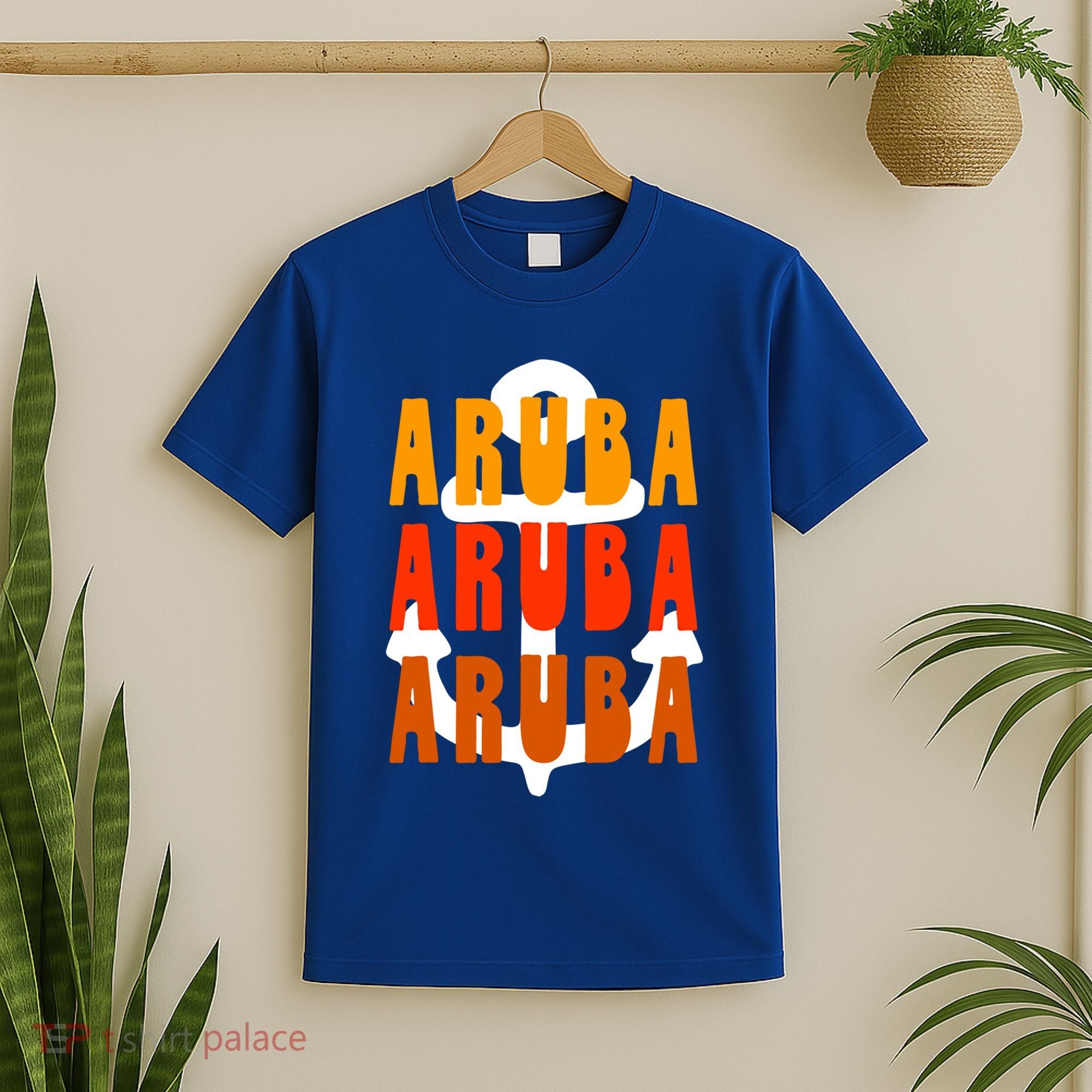 Ggt Aruba Souvenir Anchor One Happy Retro Vibe Vacay Gift T-Shirt