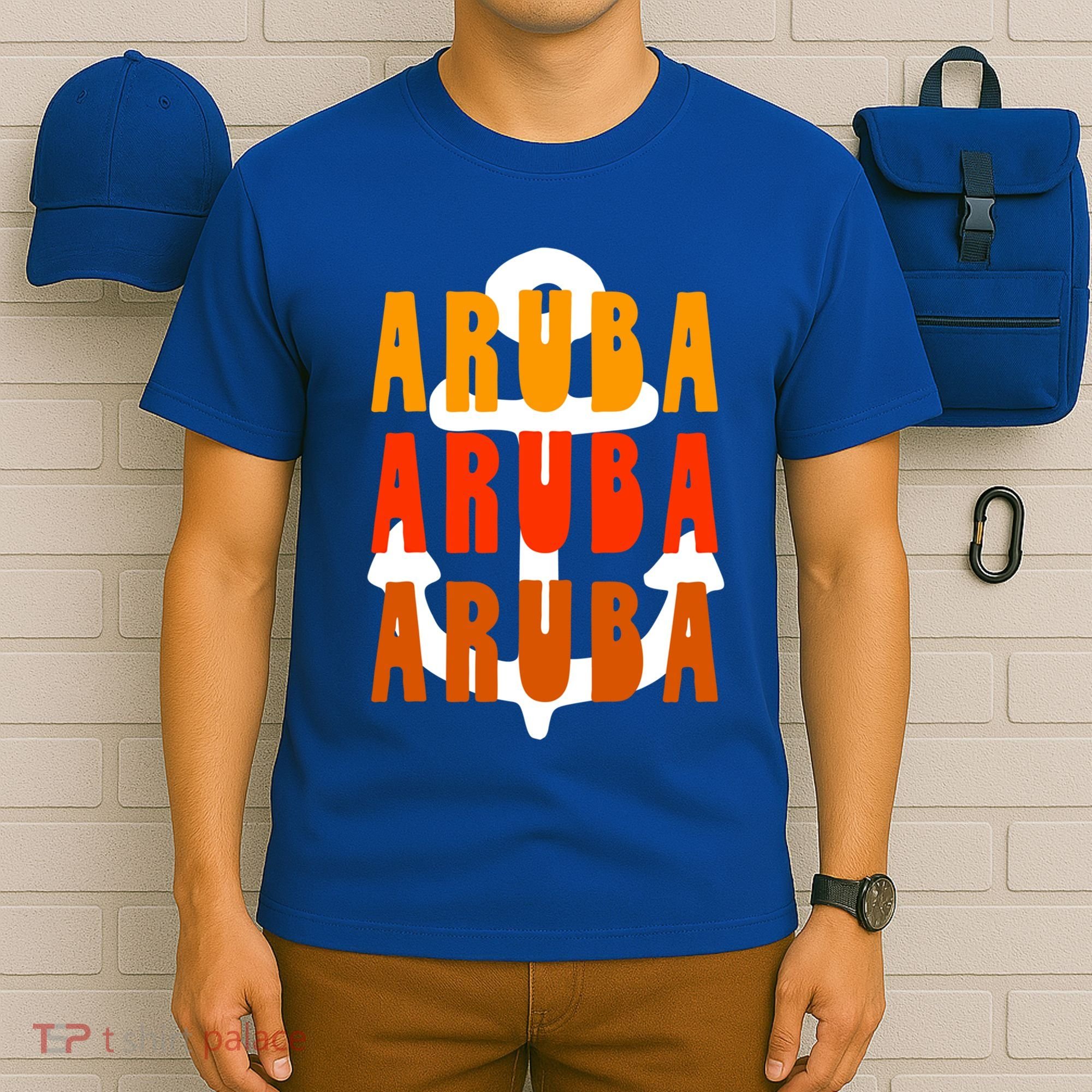 Ggt Aruba Souvenir Anchor One Happy Retro Vibe Vacay Gift T-Shirt
