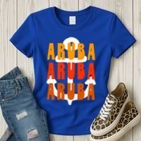 Ggt Aruba Souvenir Anchor One Happy Retro Vibe Vacay Gift Women's T-Shirt thumb 3