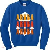 Ggt Aruba Souvenir Anchor One Happy Retro Vibe Vacay Gift Kids Sweatshirt thumb 0