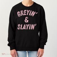 Greyin And Slayin Funny Grey Hair Workout Women's Sweatshirt thumb 0