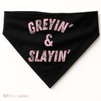 Greyin And Slayin Funny Grey Hair Workout USA-Made Doggie Bandana thumb 0