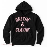 Greyin And Slayin Funny Grey Hair Workout Hoodie thumb 0