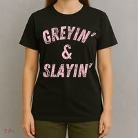 Greyin And Slayin Funny Grey Hair Workout T-Shirt thumb 4