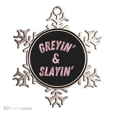 Greyin And Slayin Funny Grey Hair Workout Ornament
