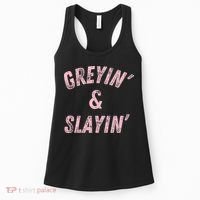 Greyin And Slayin Funny Grey Hair Workout Women's Tank Top thumb 0