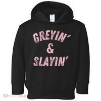 Greyin And Slayin Funny Grey Hair Workout Toddler Hoodie thumb 0