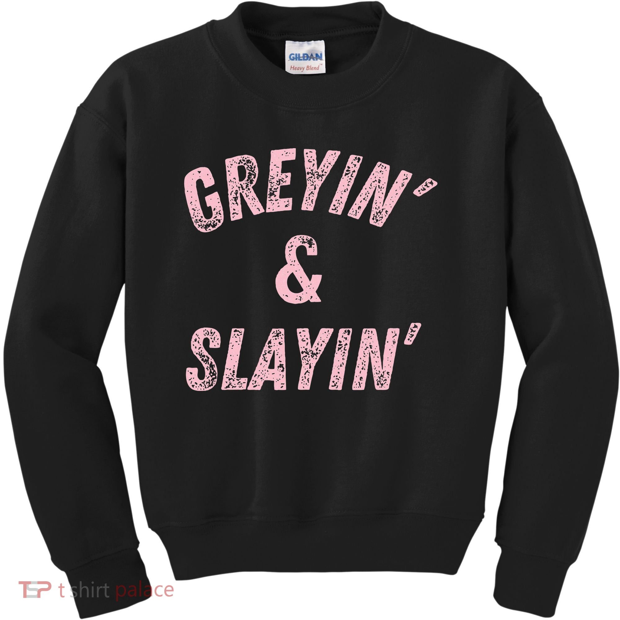 Greyin And Slayin Funny Grey Hair Workout Kids Sweatshirt