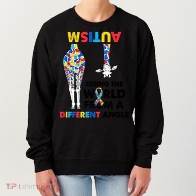 Giraffe Autism Seeing The World From A Different Angle Gift Women's Sweatshirt