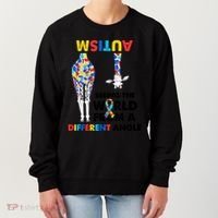 Giraffe Autism Seeing The World From A Different Angle Gift Women's Sweatshirt thumb 0