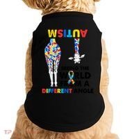 Giraffe Autism Seeing The World From A Different Angle Gift Doggie Tank thumb 0