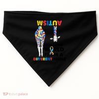Giraffe Autism Seeing The World From A Different Angle Gift USA-Made Doggie Bandana thumb 0