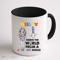 Giraffe Autism Seeing The World From A Different Angle Gift Coffee Mug thumb 1