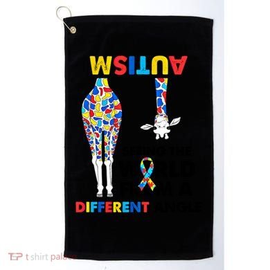 Giraffe Autism Seeing The World From A Different Angle Gift Golf Towel
