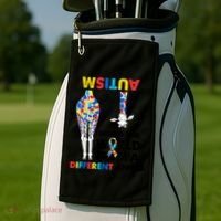 Giraffe Autism Seeing The World From A Different Angle Gift Golf Towel thumb 2