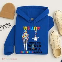Giraffe Autism Seeing The World From A Different Angle Gift Hoodie thumb 4