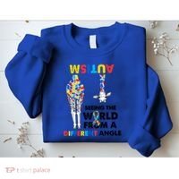 Giraffe Autism Seeing The World From A Different Angle Gift Sweatshirt thumb 2