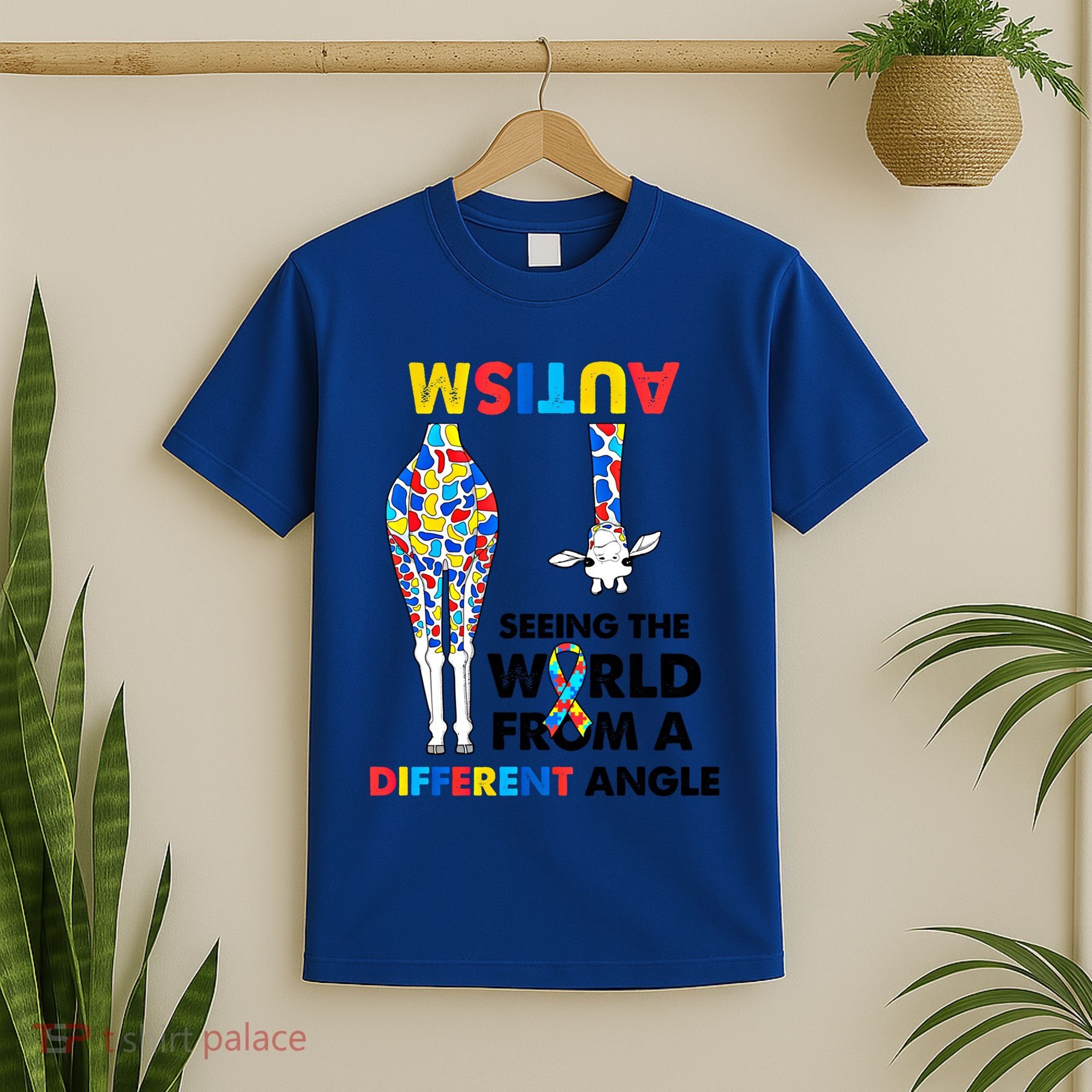 Giraffe Autism Seeing The World From A Different Angle Gift T-Shirt