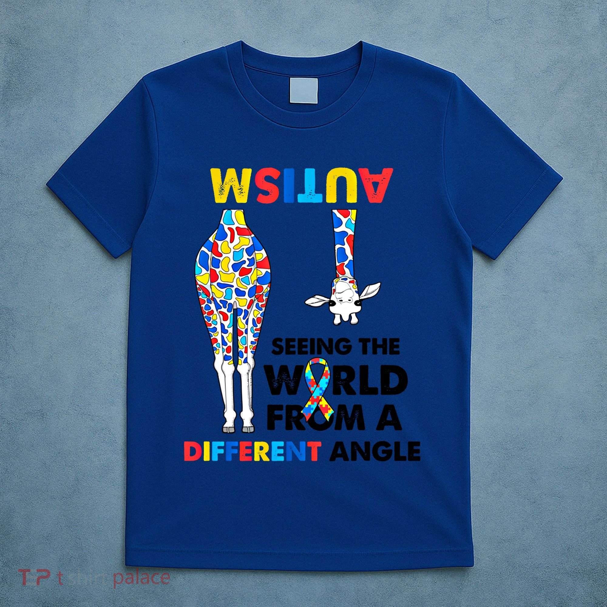 Giraffe Autism Seeing The World From A Different Angle Gift T-Shirt