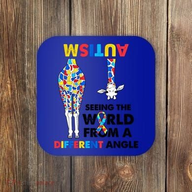 Giraffe Autism Seeing The World From A Different Angle Gift Coaster