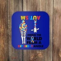 Giraffe Autism Seeing The World From A Different Angle Gift Coaster thumb 0