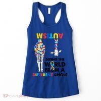 Giraffe Autism Seeing The World From A Different Angle Gift Women's Tank Top thumb 0