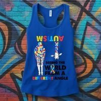 Giraffe Autism Seeing The World From A Different Angle Gift Women's Tank Top thumb 3