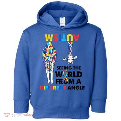 Giraffe Autism Seeing The World From A Different Angle Gift Toddler Hoodie