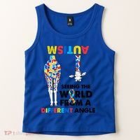 Giraffe Autism Seeing The World From A Different Angle Gift Tank Top thumb 2