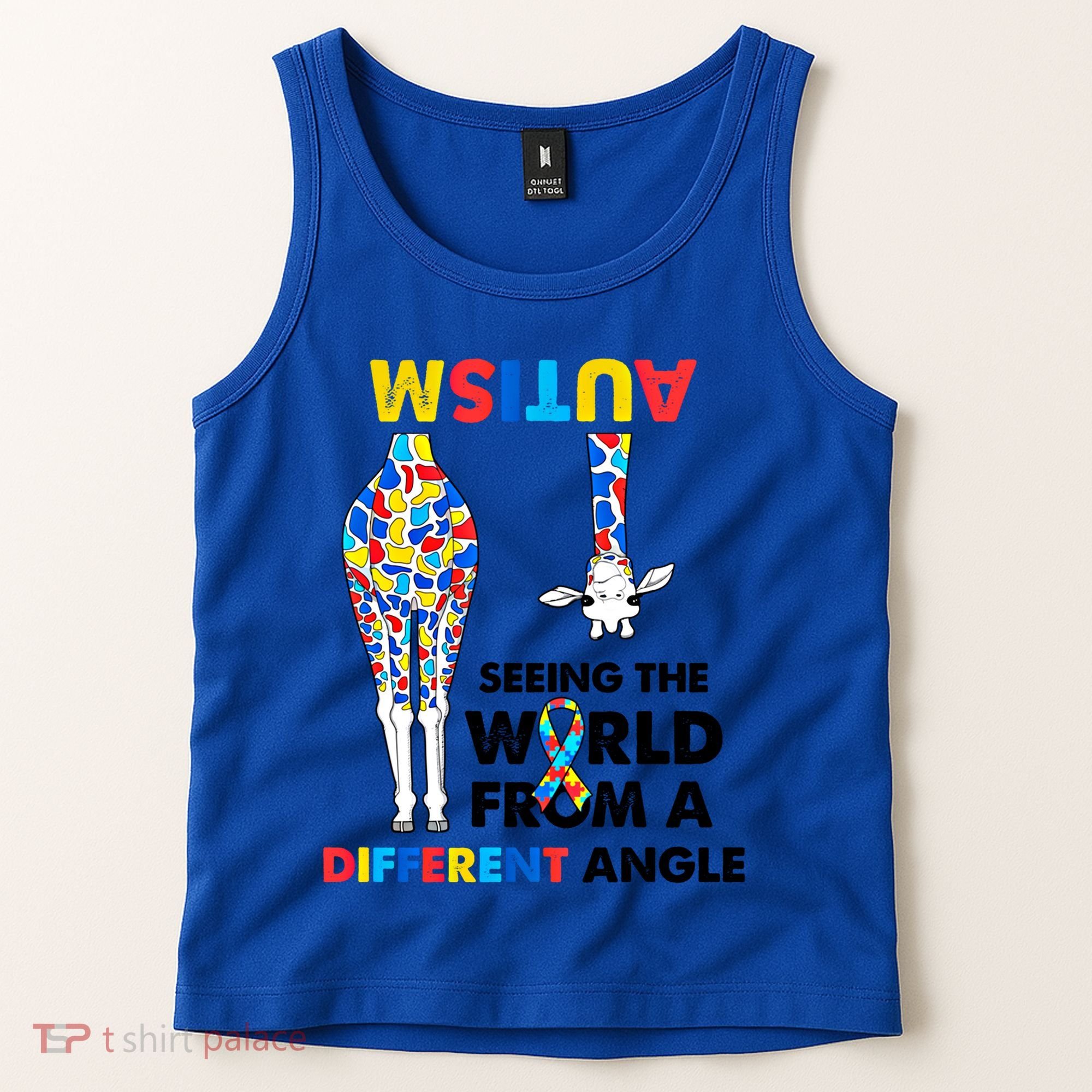 Giraffe Autism Seeing The World From A Different Angle Gift Tank Top