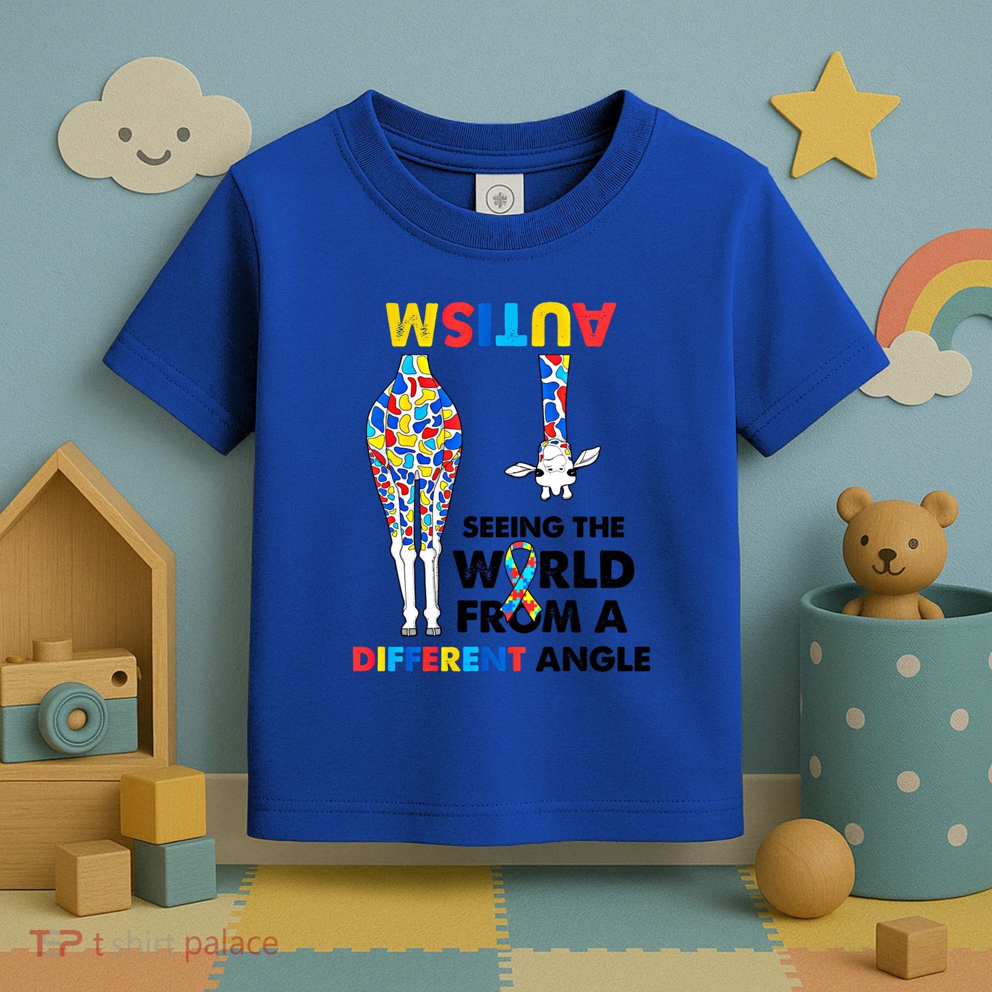 Giraffe Autism Seeing The World From A Different Angle Gift Toddler T-Shirt