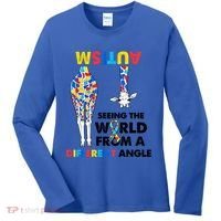 Giraffe Autism Seeing The World From A Different Angle Gift Women's Long Sleeve Shirt thumb 0