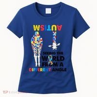 Giraffe Autism Seeing The World From A Different Angle Gift Women's T-Shirt thumb 0