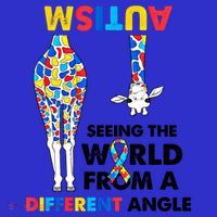 Giraffe Autism Seeing The World From A Different Angle Gift Women's T-Shirt thumb 6