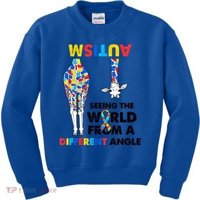 Giraffe Autism Seeing The World From A Different Angle Gift Kids Sweatshirt