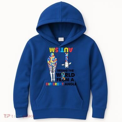 Giraffe Autism Seeing The World From A Different Angle Gift Kids Hoodie