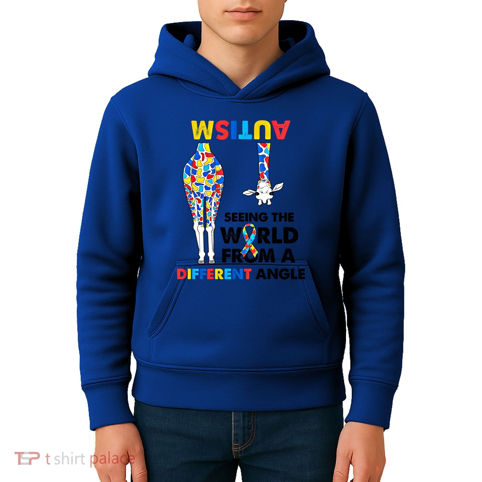Giraffe Autism Seeing The World From A Different Angle Gift Kids Hoodie