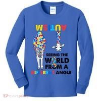 Giraffe Autism Seeing The World From A Different Angle Gift Kids Long Sleeve Shirt thumb 0