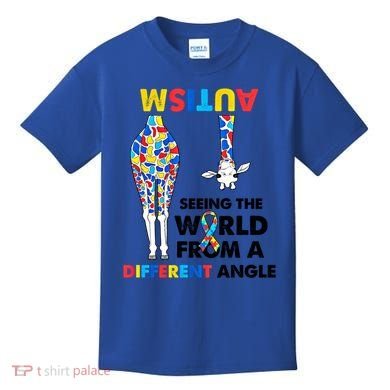 Giraffe Autism Seeing The World From A Different Angle Gift Kids T-Shirt