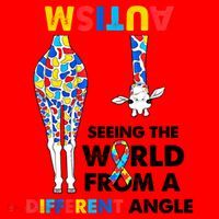 Giraffe Autism Seeing The World From A Different Angle Gift Santa Hat thumb 1