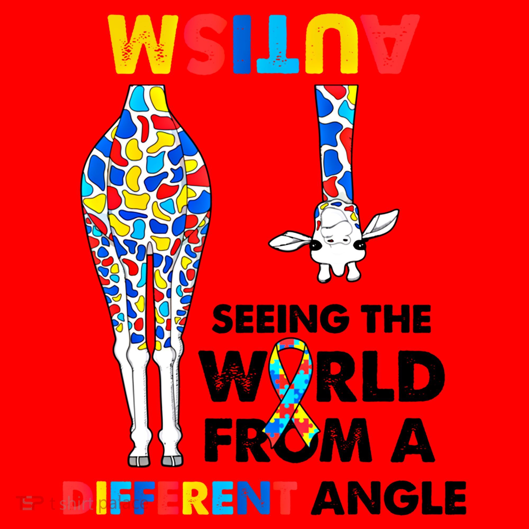 Giraffe Autism Seeing The World From A Different Angle Gift Santa Hat